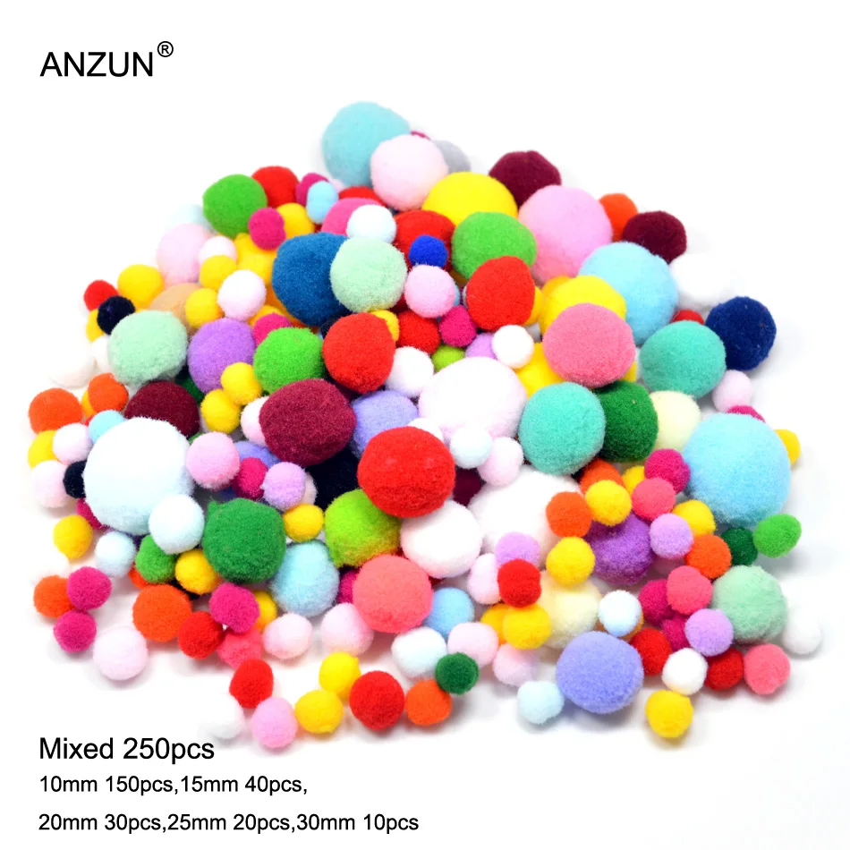 10-30mm 250pcs mixed color pompon balls Home Decorative Flower Crafts Diy Toy accessories Head wreaths Garment Accessories