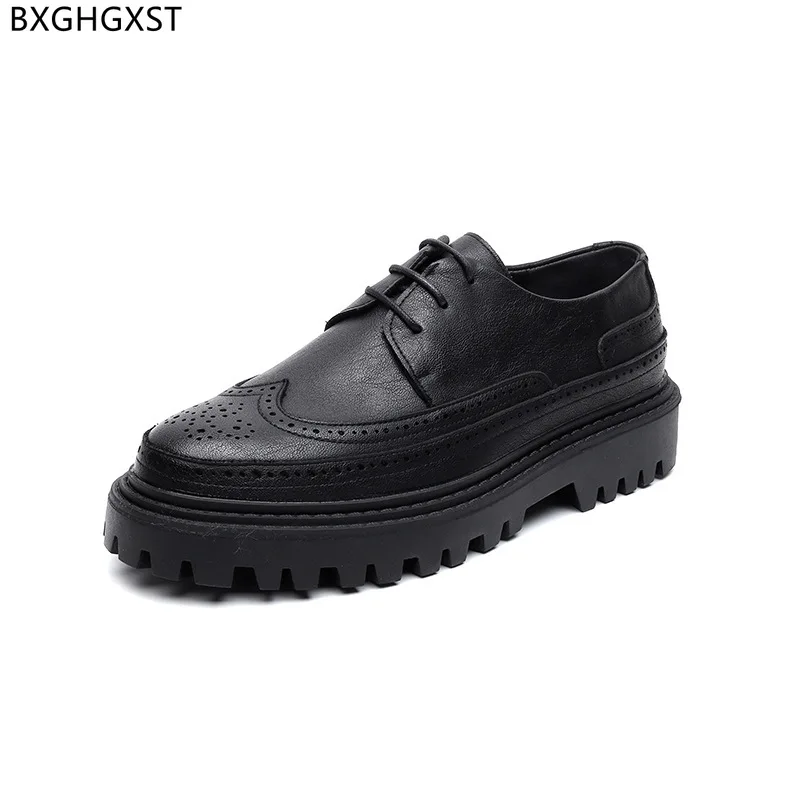 Italian Leather Shoes Men Classic Italian Casual Business Shoes Men Black Brogues Men Formal Shoes 2024 Chaussure Homme Zapatos image 6