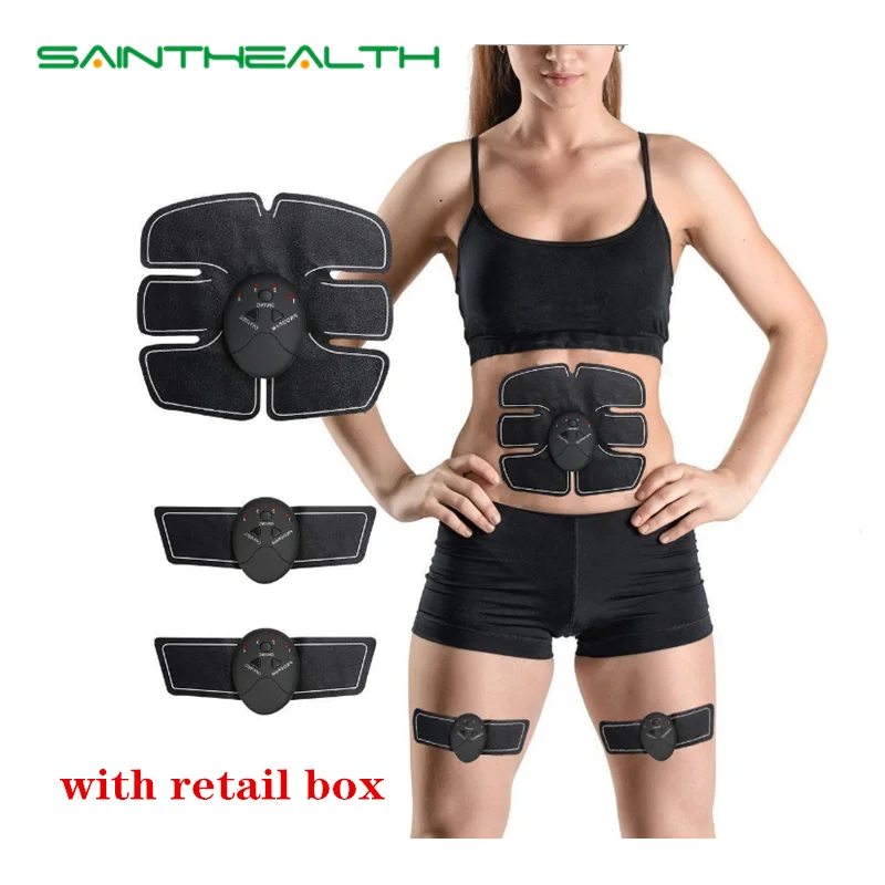 

with retail box loss Body slimming Massage Abdominal machine electric muscle stimulator ABS ems Trainer fitness Weight VIP Link