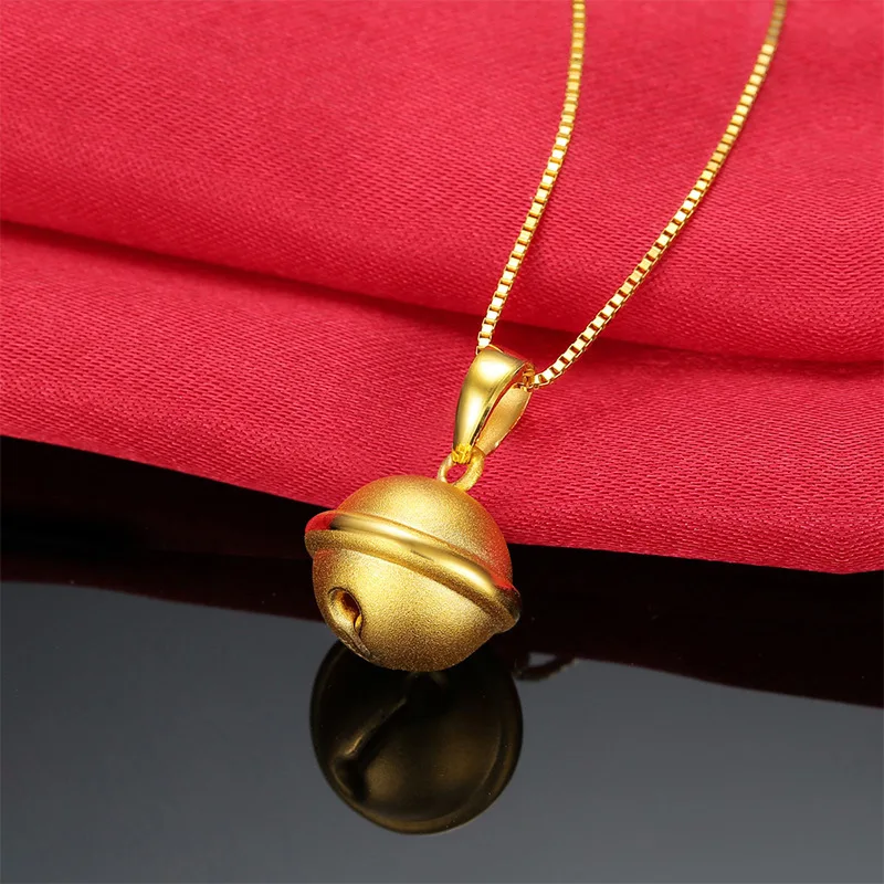 

Laos gold plated 3D gold pendants children's gold transfer Necklace bell baby full moon gift pendants