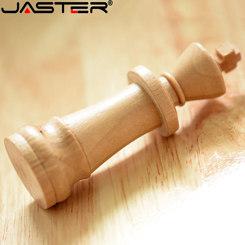 

JASTER Wooden International Chess 128GB USB 2.0 Flash Drive 64GB Free Custom LOGO Pen Drives 32GB Memory Stick 16GB U Disk