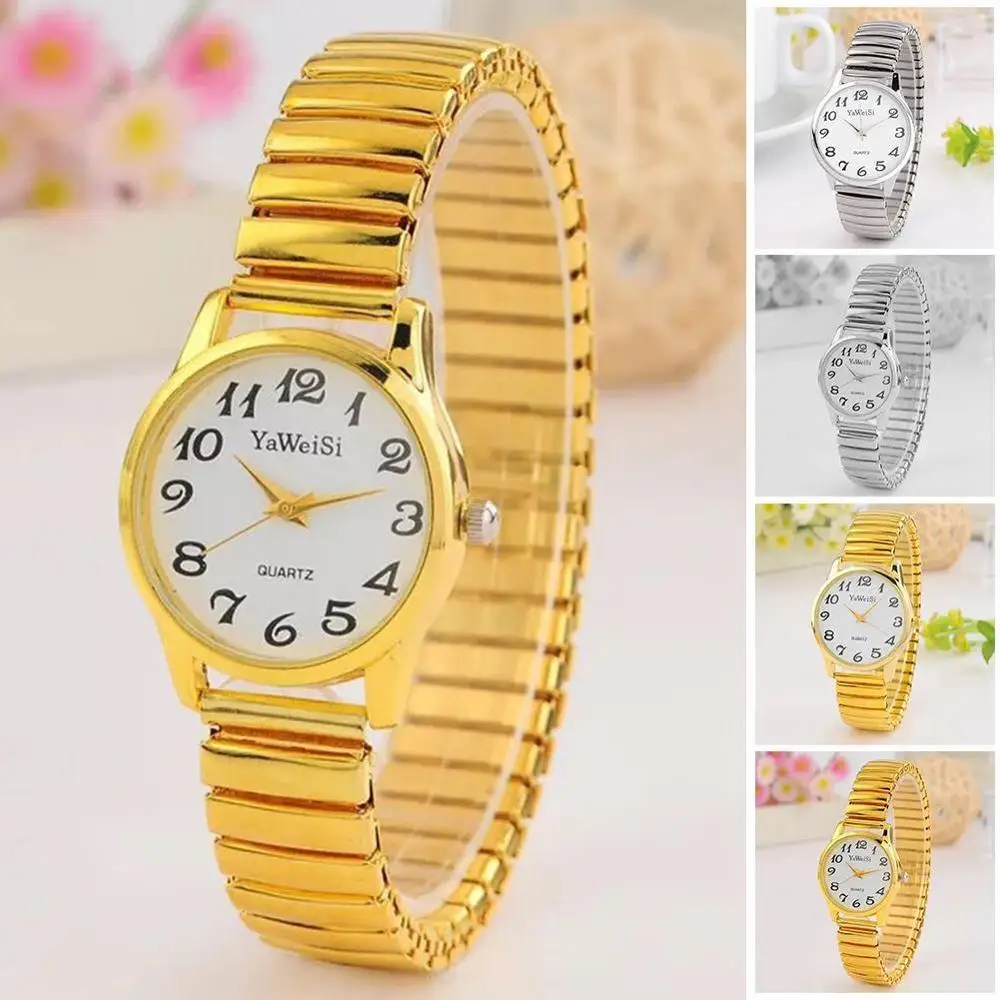 Elastic band watch Quartz Watch Expandable Stretch Band Strap Ladies Gents Unisex Wrist Watches