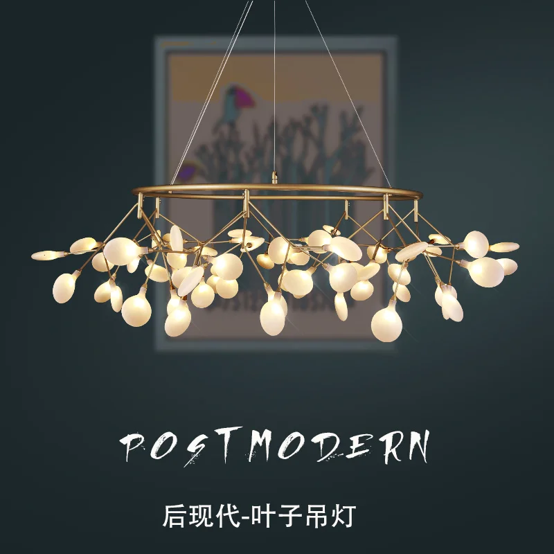 

Nordic style firefly living room LED chandelier post-modern golden dining room bedroom cherry blossom lamp