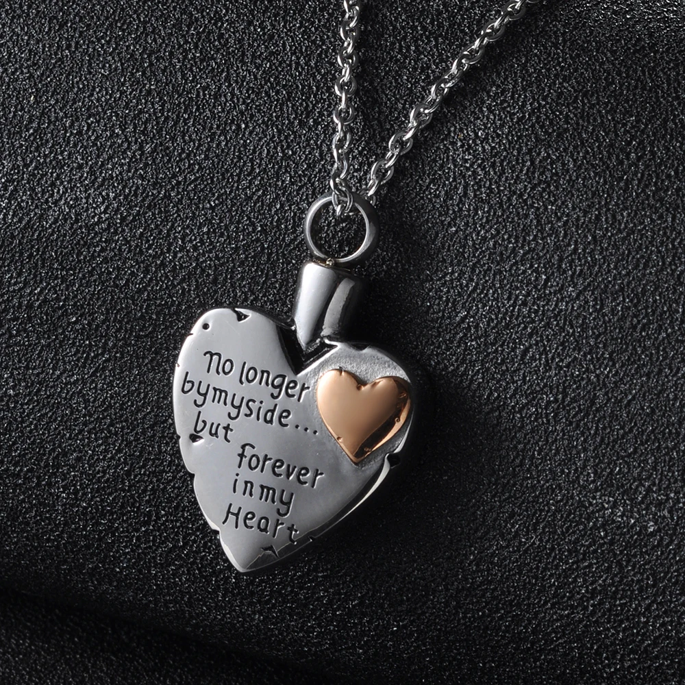 

10pcs/lot Mirror Polish Stainless Steel Forever in My Heart Cremation Necklace Jewelry for Ashes Keepsake Memorial Urn