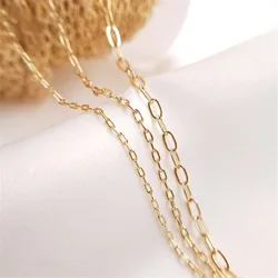 14K Gold Plated Rectangular O chain chain diy earring bracelet necklace material accessories loose chain