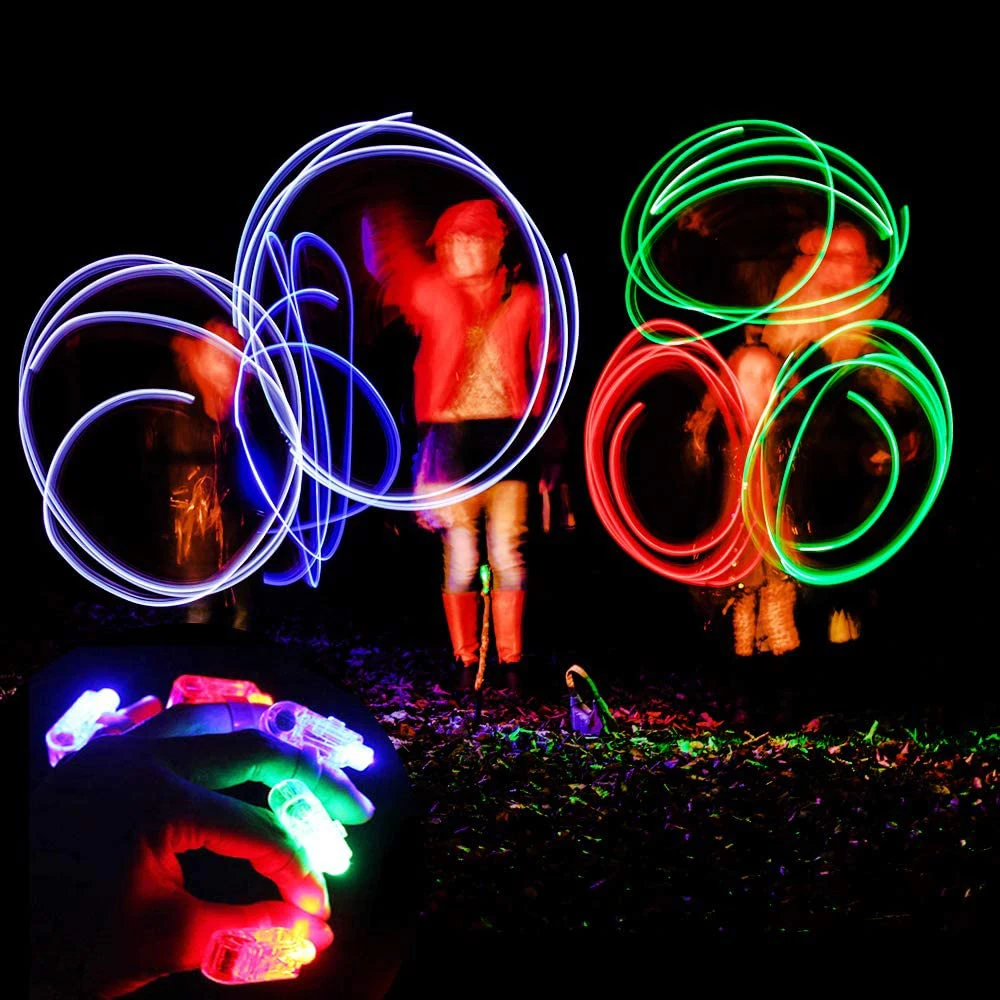 10pcs LED Finger Lights Finger Ring Glow Sticks for Kids Adults Bright Party Favors Party Supplies for Holiday Light up Toys