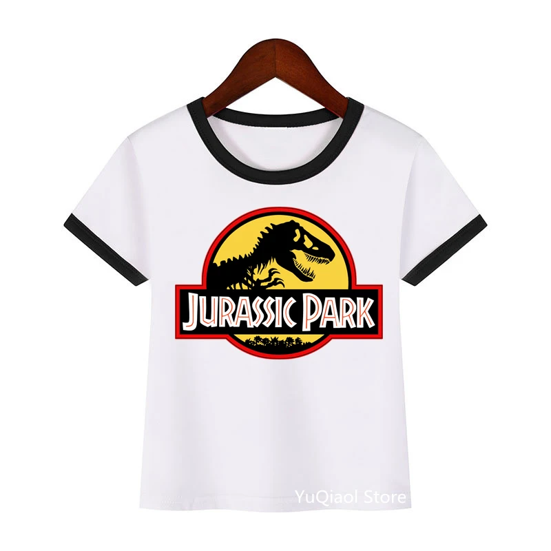 เด็กเสื้อ T Vintage Jurassic World/Park Tshirt เด็กเสื้อยืดฤดูร้อนเด็กวัยรุ่นคนรักไดโนเสาร์วันเกิดของขวัญเสื้อผ้า