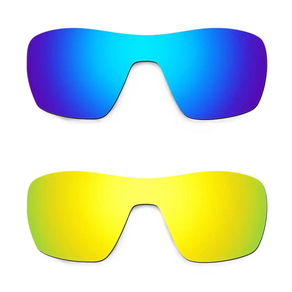 

HKUCO For Offshoot Sunglasses Replacement Polarized Lenses 2 Pairs - Blue & Gold