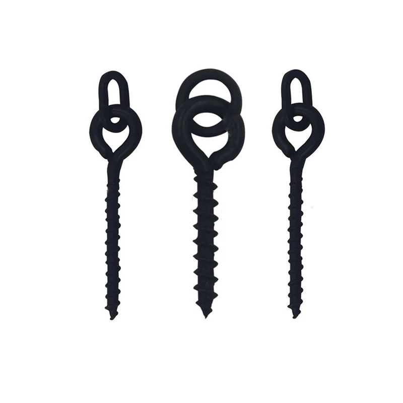 1000 stücke Edelstahl Köder Spike Karpfen Angeln Haken Köder Pin Lock Schraube Runde Blatt Matte Schwarz Angeln Werkzeug Zubehör pesca – Detail 2