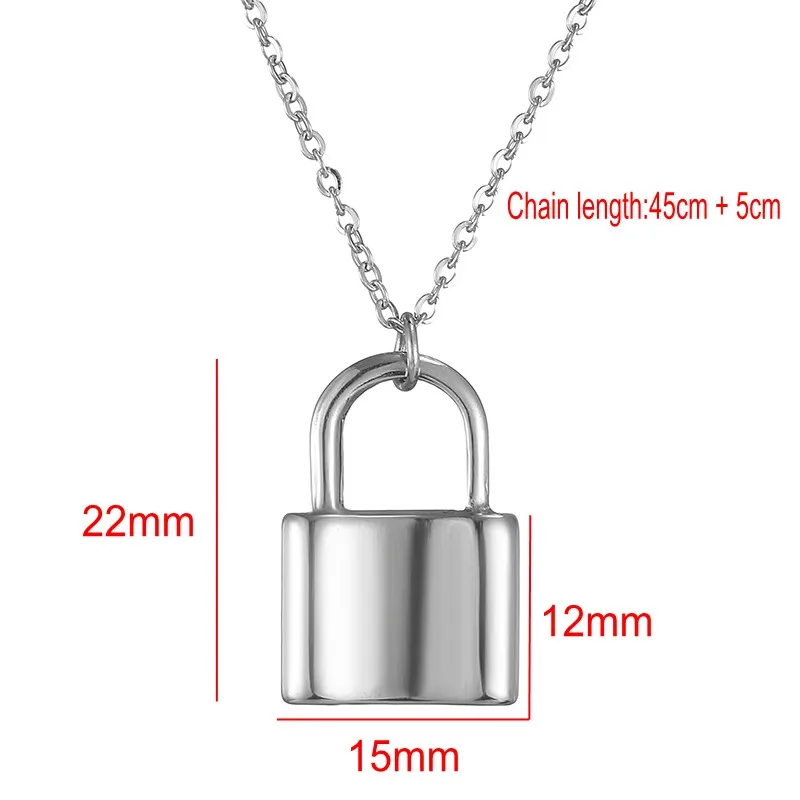 Custom Name Square Lock Necklaces For Women Friendship Couple Gifts Stainless Steel Gold Silver Color Choker Men Neck Pendants