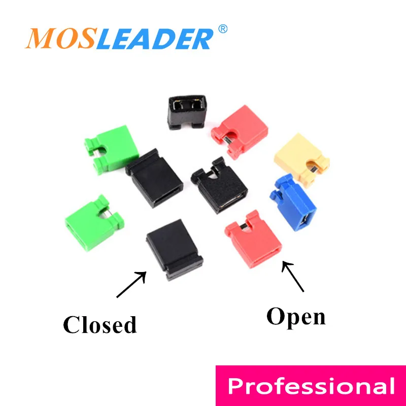 Mosleader-كتلة الطائر ، 2000 قطعة ، موصل 2.54 مللي متر ، أسود ، أزرق ، أصفر ، أحمر ، أبيض ، أخضر ، رأس الطائر ، كتلة الدائرة القصيرة