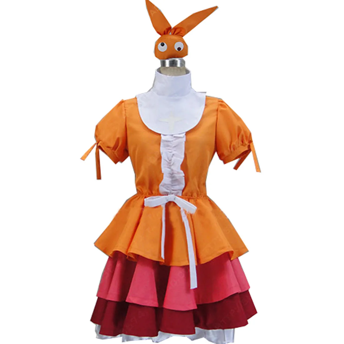 

2020 Tsuki Monogatari Ononoki Yotsugi Fluffy Dress Cosplay Costume With Headwear