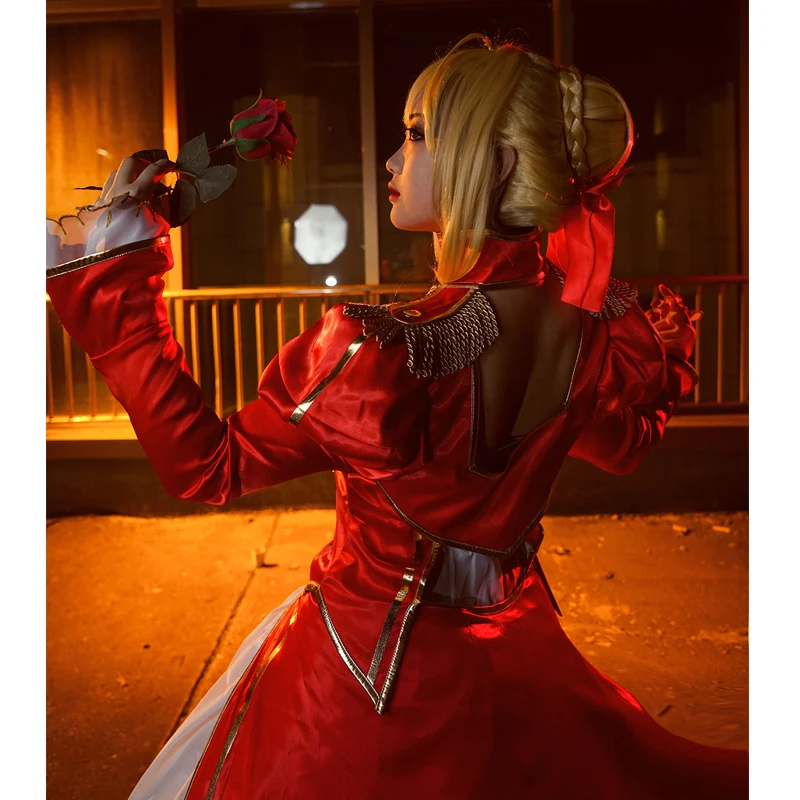 Women Red Dress Saber Cosplay costume Artoria Pendragon Costume Anime Fate Stay Night Saber Cosplay UBW Fate Zero Nero