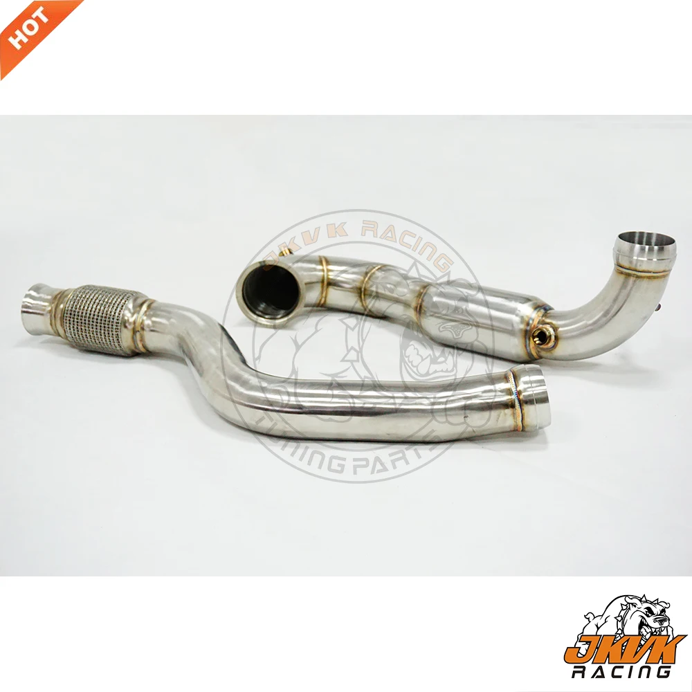 JKVK RACING 3.0'' Brushed Exhaust 200cell Catalytic Downpipe for A45 14-16 CLA45 14-15 GLA45 A M G 2.0L