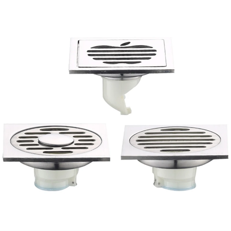 304 Stainless Steel Deodorant Floor Drain Bathroom Toilet Bathroom Shower Washing Machine Floor Drain Brushed/Chrome