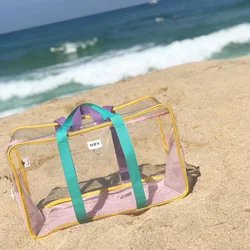 PVC Ladies Handbag Large Capacity Transparent Messenger Bag Beach Waterproof Special Bag Outdoor Shoulder Bag Travel Storage Bag