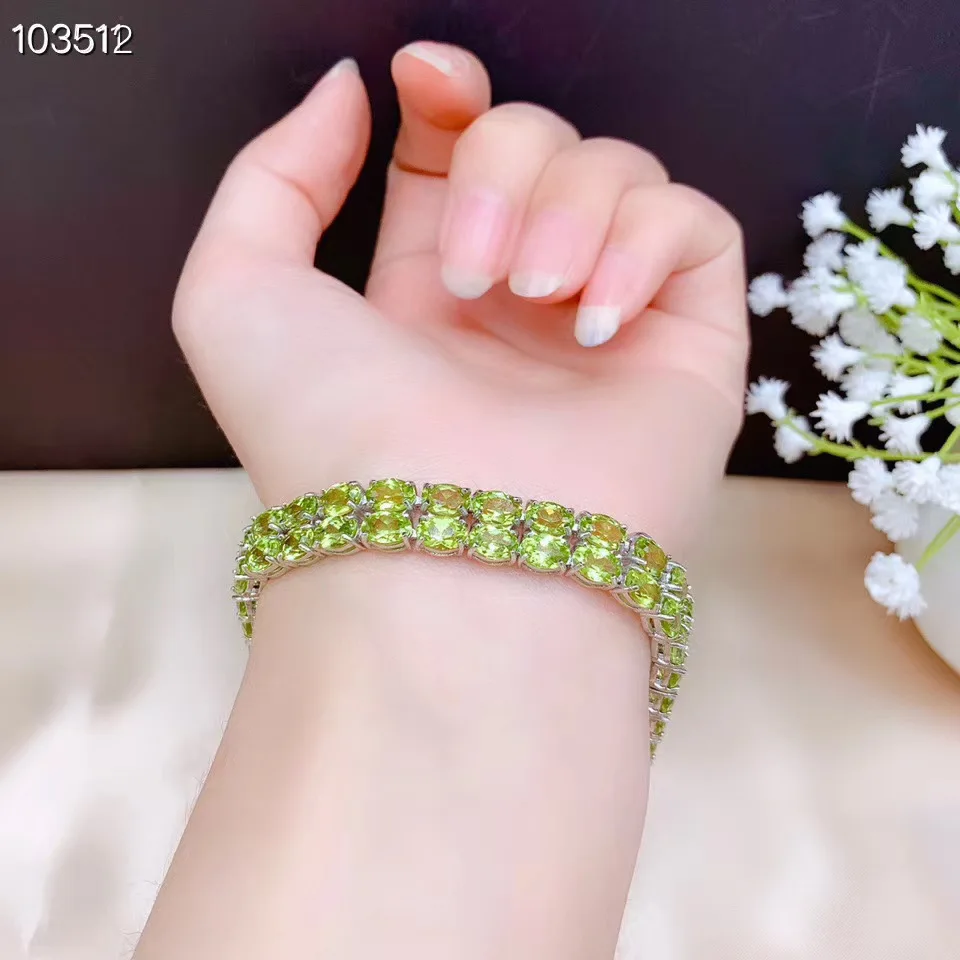 

New olivine women's bracelet. The latest design. Personality. Exquisite. 925 Sterling Silver Rose Gold