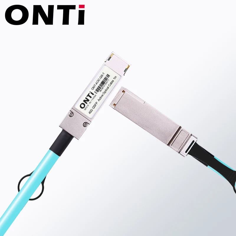 ONTi Free Shipping! 40G QSFP+ to QSFP+ AOC Fiber Cable 1-100m MPO SFP Module OM3 OM4 Active Optical Cable Support Custom Length