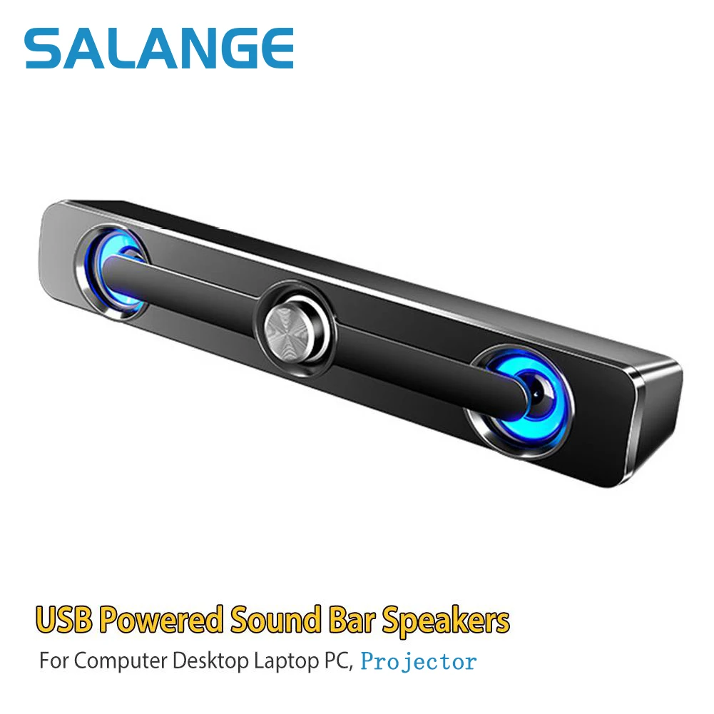 Salange Sound Bar Bluetooth USB Wired Speaker Bar Stereo Speaker For Projector PC Laptop Phone Computer 3.5mm Aux Speaker