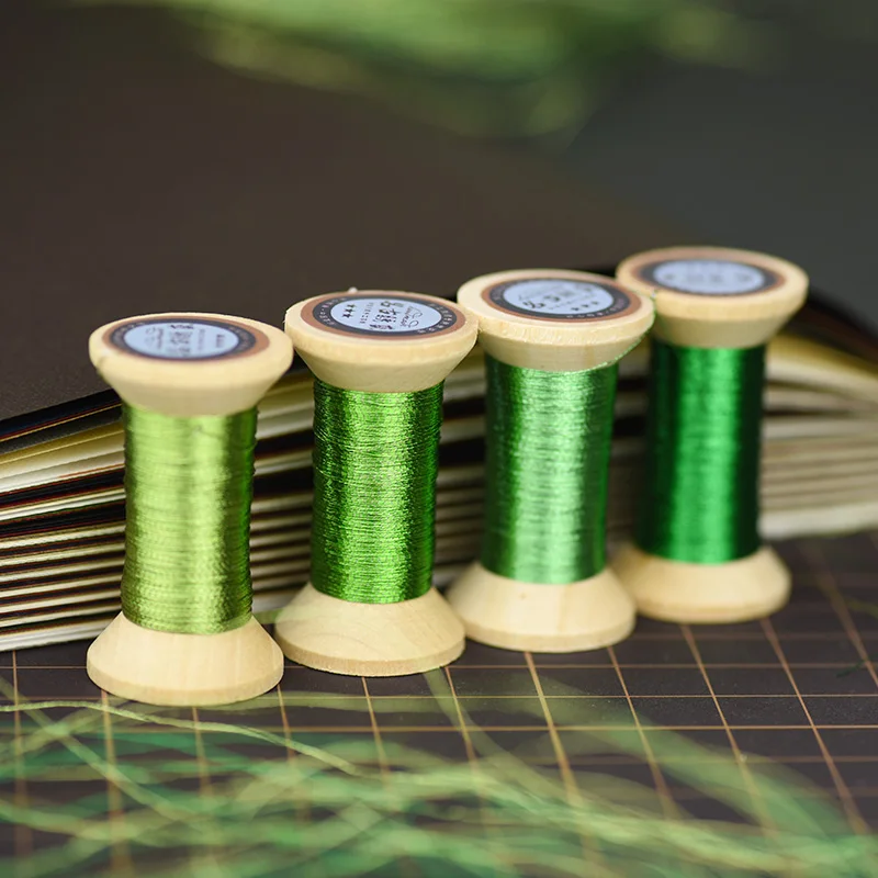 fruit-green series of Gold thread/French embroidery thread/embroidery spool/colorful gold embroidery thread /50 meters/roll