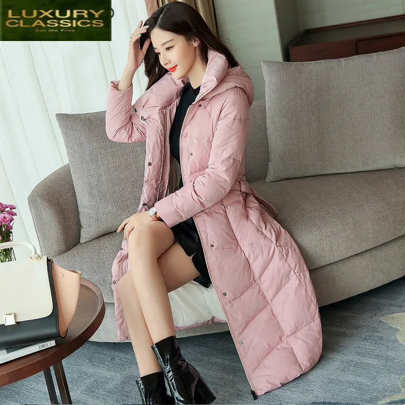 

Down Winter Jacket Women Coat Female Thick Warm 90% White Duck Down Jacket Parka Elegant Long Snow Outwear Coats LWL1163