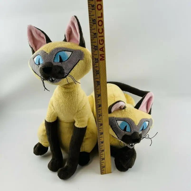 Disney Store Si & Am Plush Siamese Cats Set Lady & The Tramp Stuffed Animal