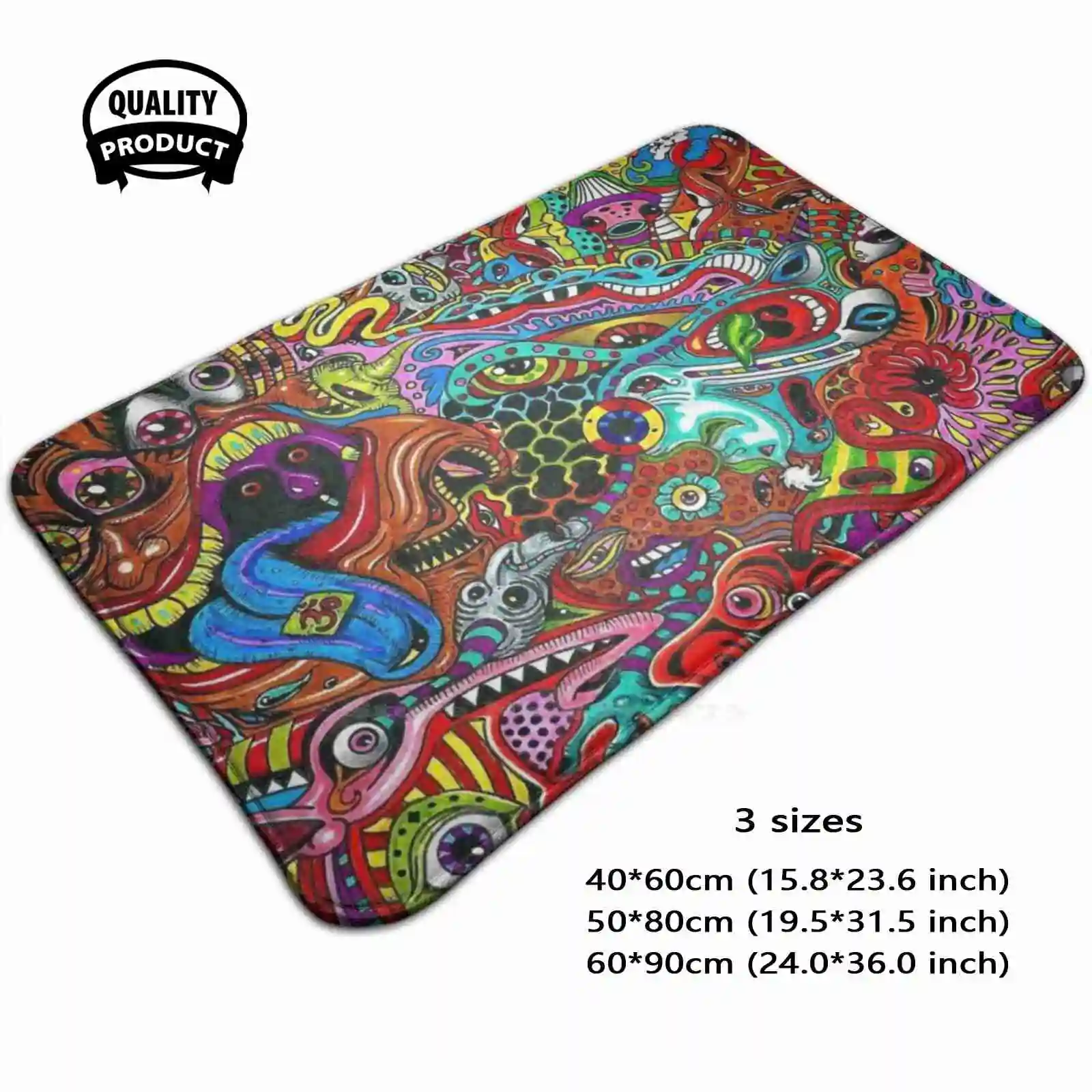 Psychedelic Abstract Mask 8 Soft Cushion Home Carpet Door Mat Car Rug Psychedelic Dmt Drug Acid Abstract