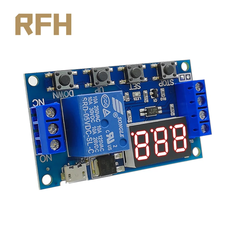 6-20V Relais Module Switch Trigger Vertraging Circuit Timer Cyclus Verstelbare 828 Promotie Met Micro Usb 5.0V Voor Power Ondersteuning