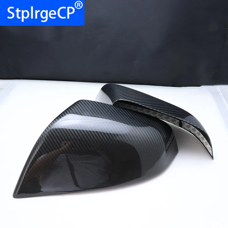 100% Real Carbon fiber mirror cover for Tesla Model X 90D P90D 75D 100D 2016 2017 rear view mirror cover gloss black