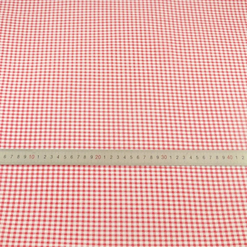 Rosa und weiß karierter Baumwollstoff zum Nähen von Steppdecken, Puppenzubehör, Material, Patchwork-Stoff im Meterware, dünn – Detail 37