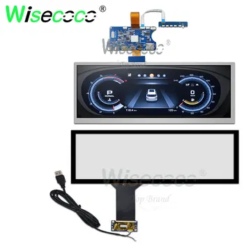 Wisecoco 12.3 inch touch screen 1920x720 IPS LCD display module usb-c driver board Raspberry Pi automotive display