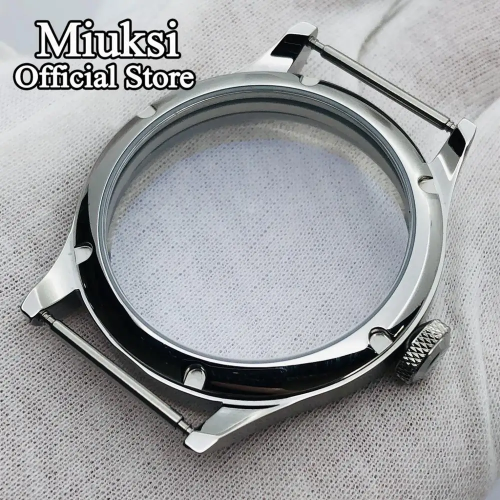 Miuksi 44mm silver case fit ETA 6497 6498 Seagull ST3600/ST3620 hand winding movement