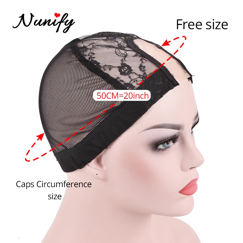 Nunify 1Pcs/Lot Cheap Elastic Band Wig Cap With Swiss Lace Net Wig Accessories Hair Net Mesh Dome Cap For Making Wigs