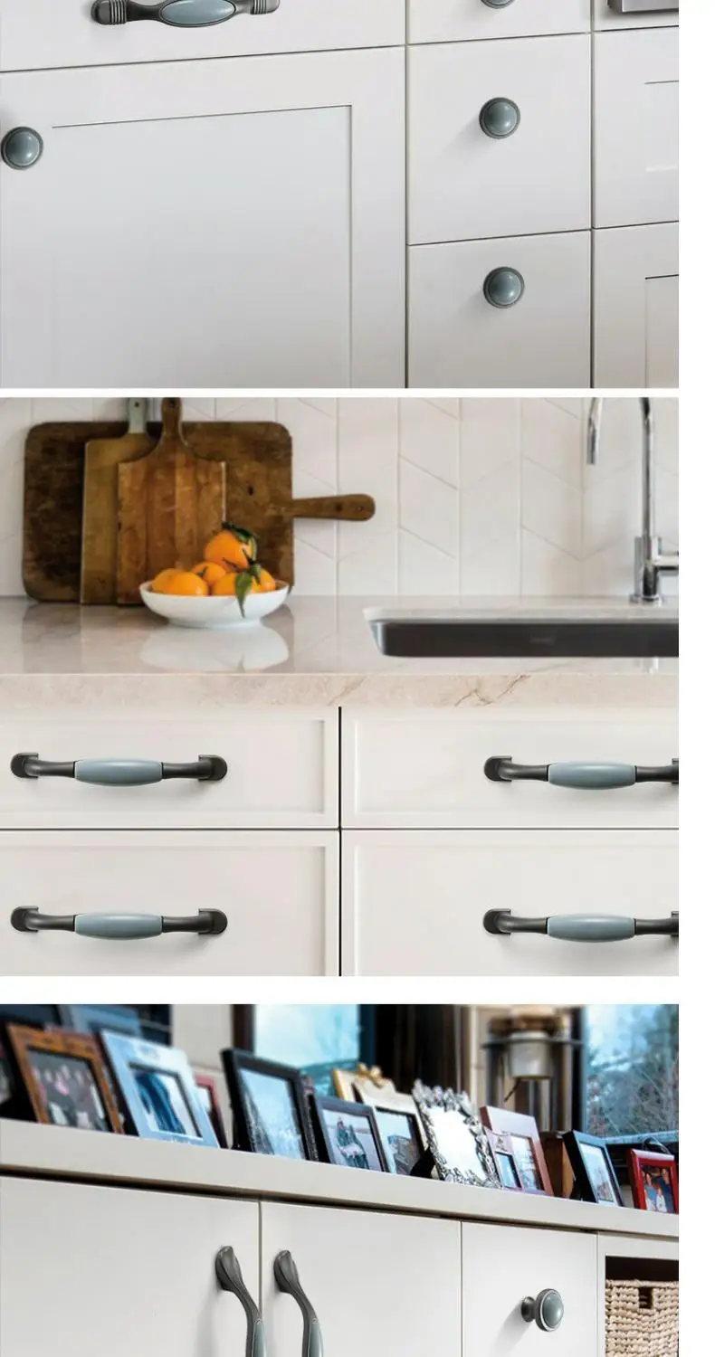 WV Blau Grau Keramik Schrank Möbel Hardles Wardrob Griff Tür Knosb Schrank Zieht Mediterranen Stil Schrank Tür Hardware – Detail 13