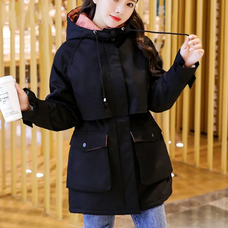 

Fashion women's long lamb wool lining parka cotton coat coat 2020 new item warm ladies winter jacket belt coat h00191