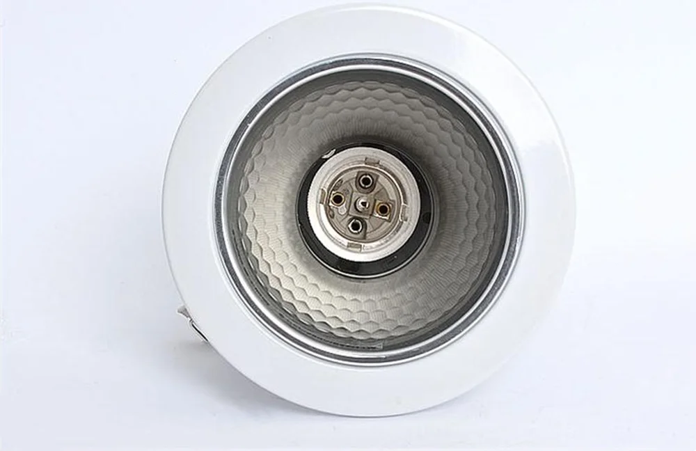 Freies Verschiffen 4 zoll E27 Weiß Runde Einbau Gehäuse Downlight Halter e27