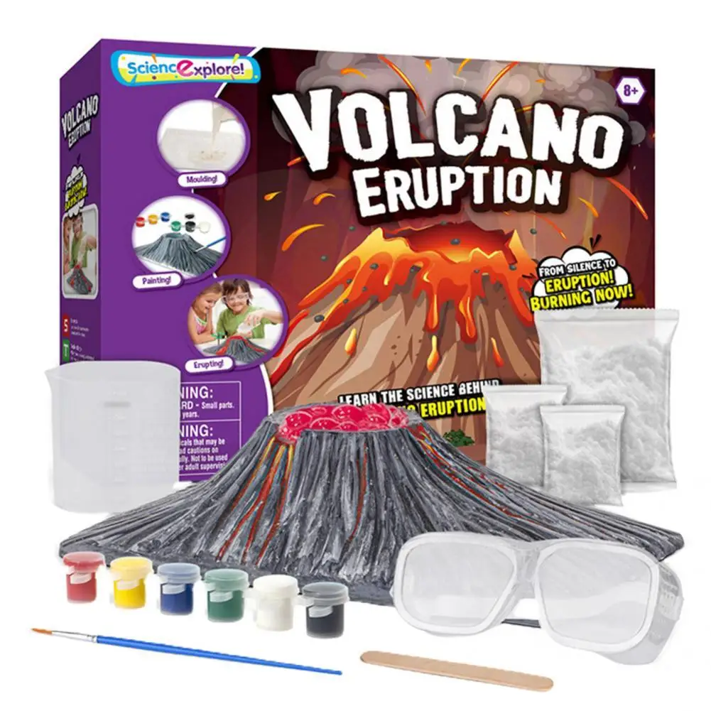 1Set Helpful DIY Simulation Toy  Handmade with Soda Powder Volcanic Eruption Model  Volcanic Eruptions Experiment Toy