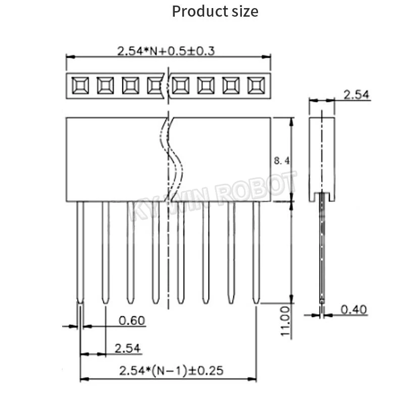 10pcs 2/3/4/6/8/10/15 Pin 2.54 mm Stackable Long Legs Femal Header For Arduino Shield