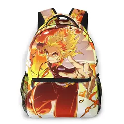 Kyojuro-mochila Rengoku Ultra 4K para niñas y niños, morral de viaje para adolescentes, mochila escolar