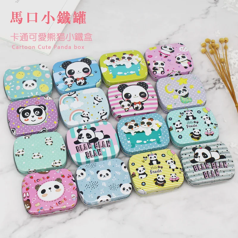 

16 Pcs Panda Animal Mini Cover Iron Tin Metal Case / Headset Can/Pill Box /Candy Chewing Gum Storage Gift