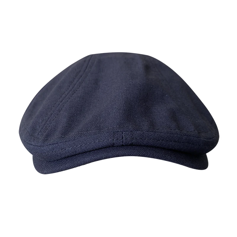 Spring And Summer Casual Men Flat Summer Linen Beret Hat Woman Dark Blue Dark Grey Breathable Cap Duckbill Driving Hats BLM240