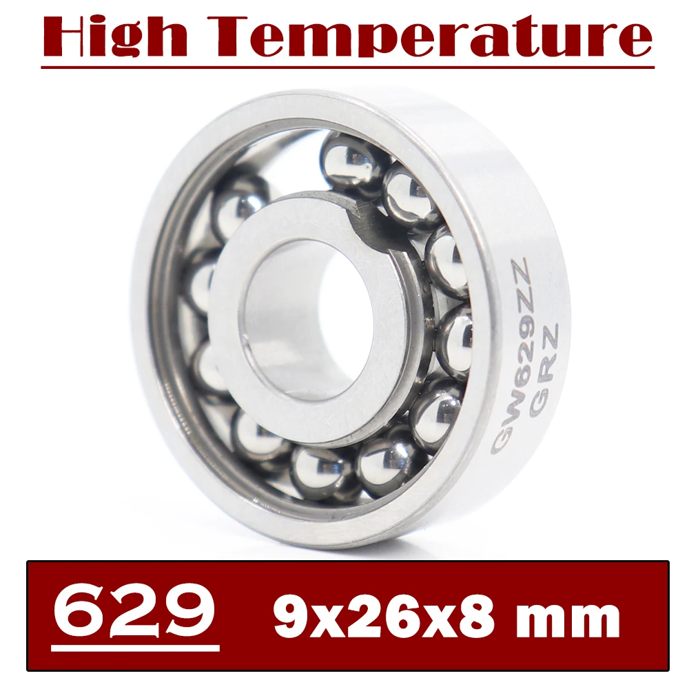 629 High Temperature Bearing 9*26*8 mm ( 2 Pcs ) 500 Degrees Celsius Full Ball Bearing