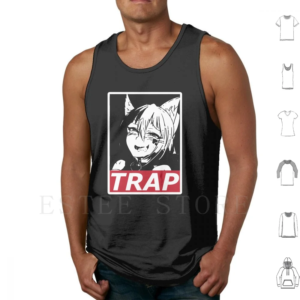 Neko Girl Trap Sexy Face A1192 Tank Tops Vest Sleeveless Sexy Face Hentai Nsfw Waifu Material Anime Manga Geek