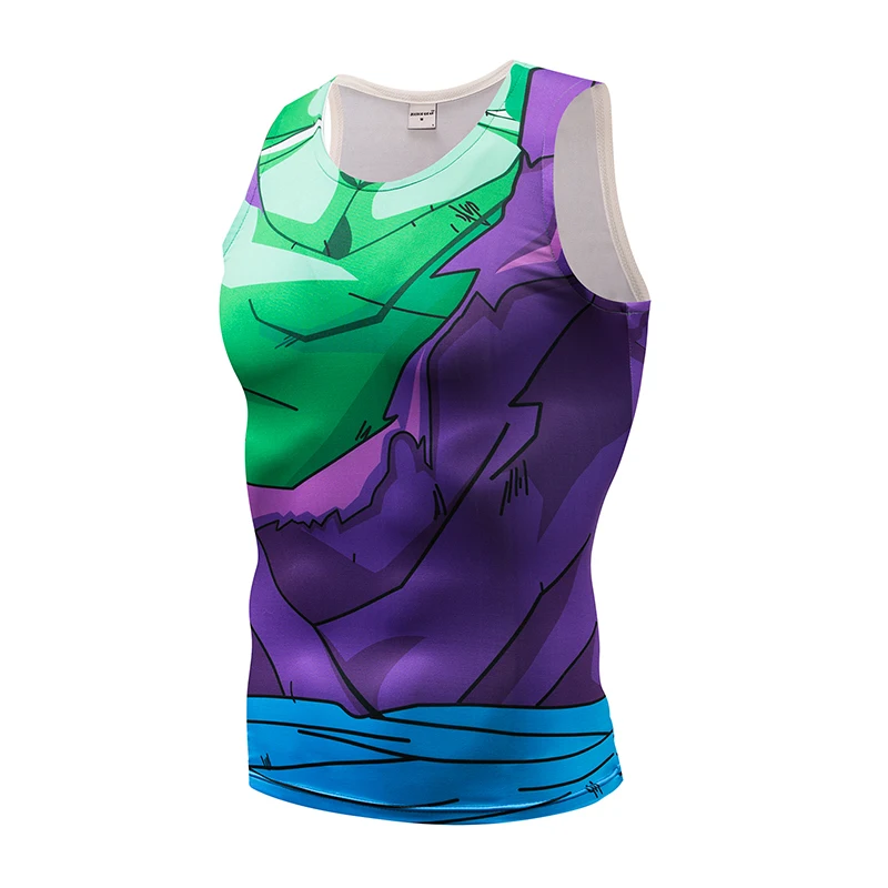 High definition 3D Printed T shirts Men Compression Shirt Goku Cosplay Costume Quick Dry Fitness Sports Cloth Sleeveless Tops