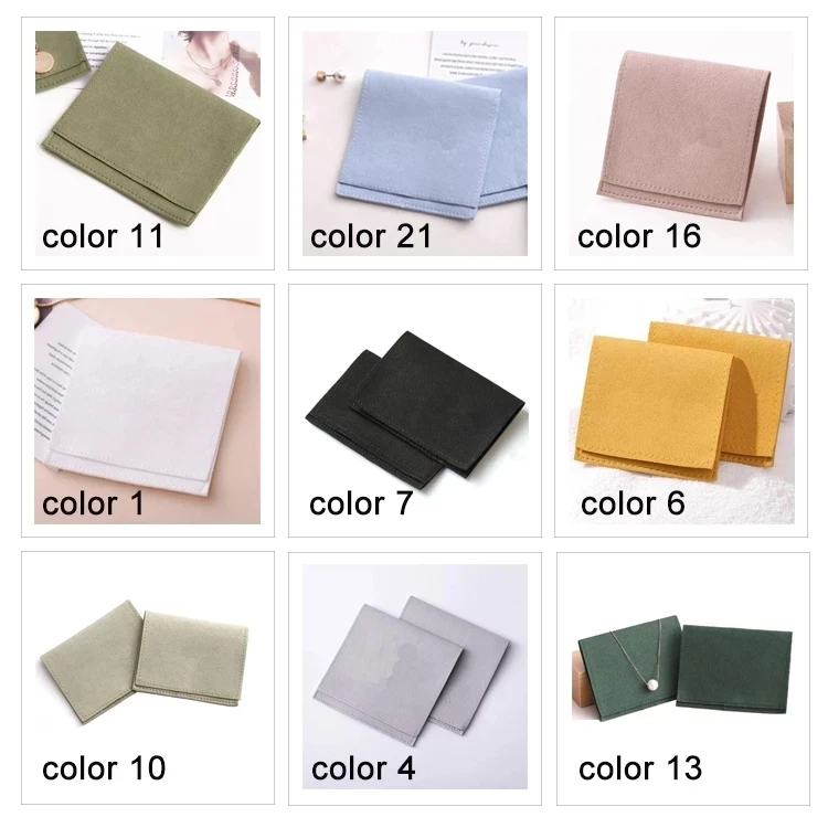 20 pcs per bag grey Folded microfiber Velvet jewelry Bag Pouches Jewelry Package Presents Bags can be customized