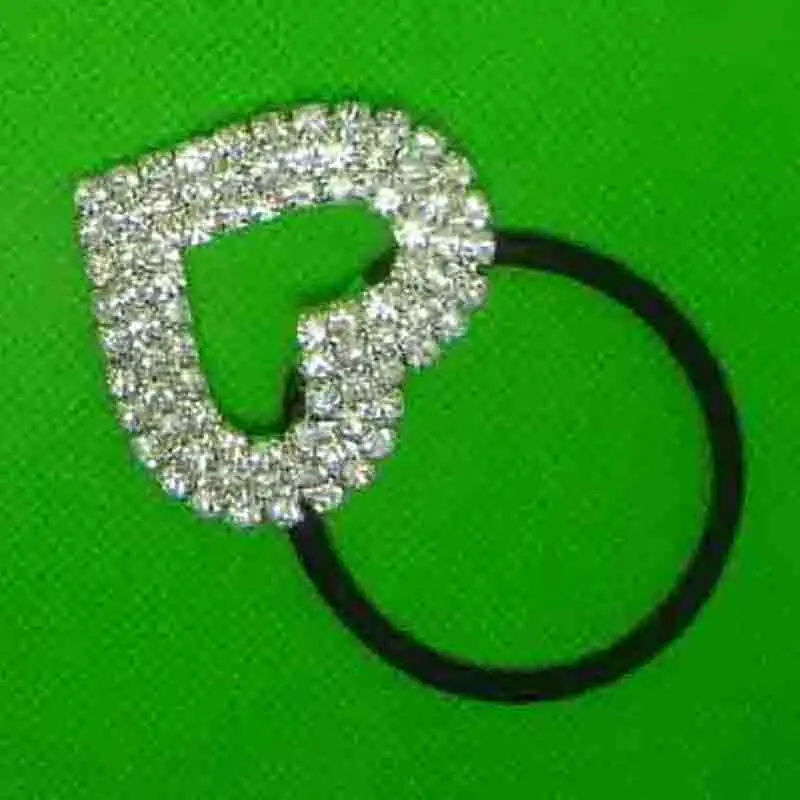 Rhinestone Charm Elastic Hair Ponytail Holder Stretch Headband Ornament Fashion Accessory with Quality Black Rubber Band