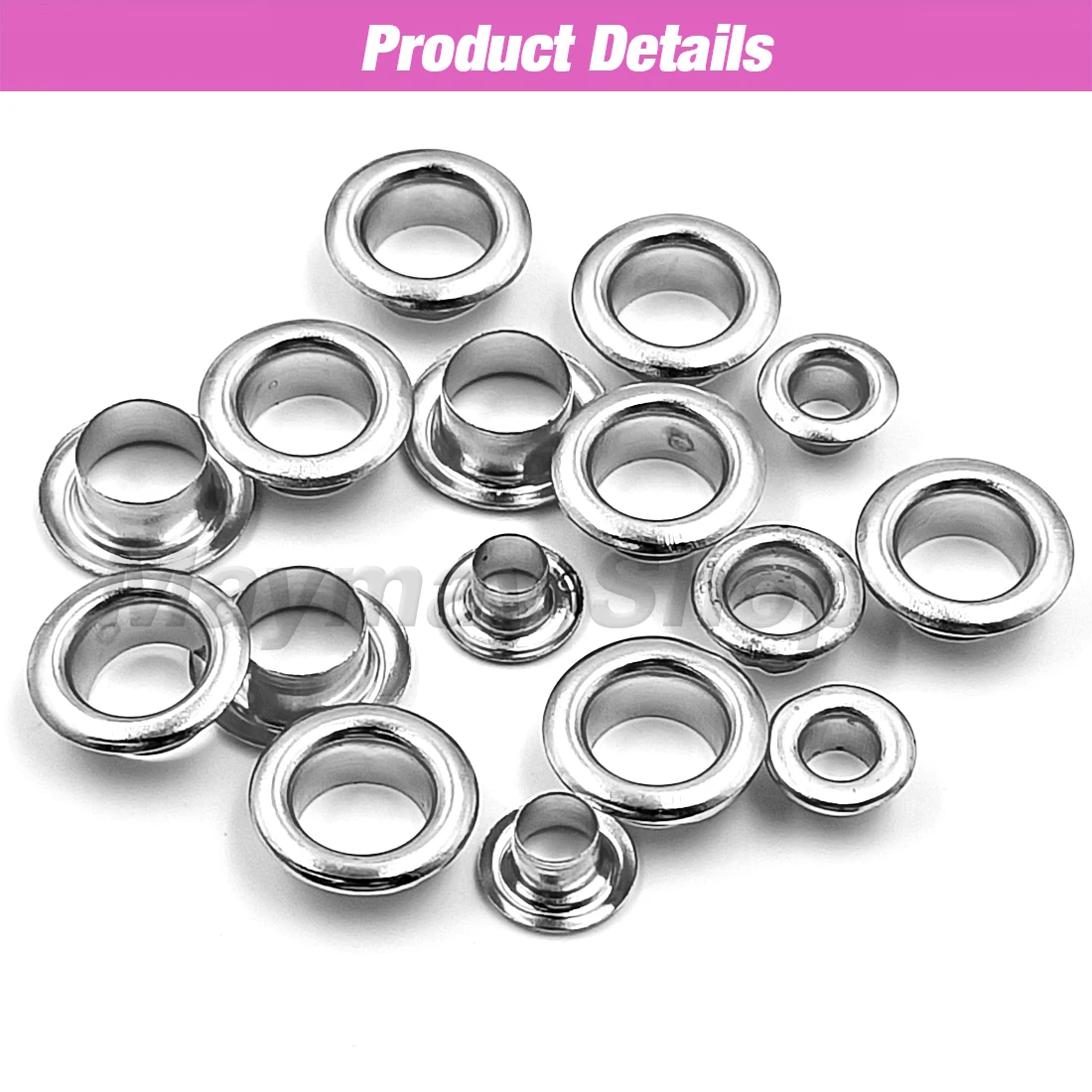 50Pcs Silver Color Hole Metal Eyelets Grommets with Washer For Accessories Diy Leathercraft Clothes Shoes Cap Belt Bag Tags