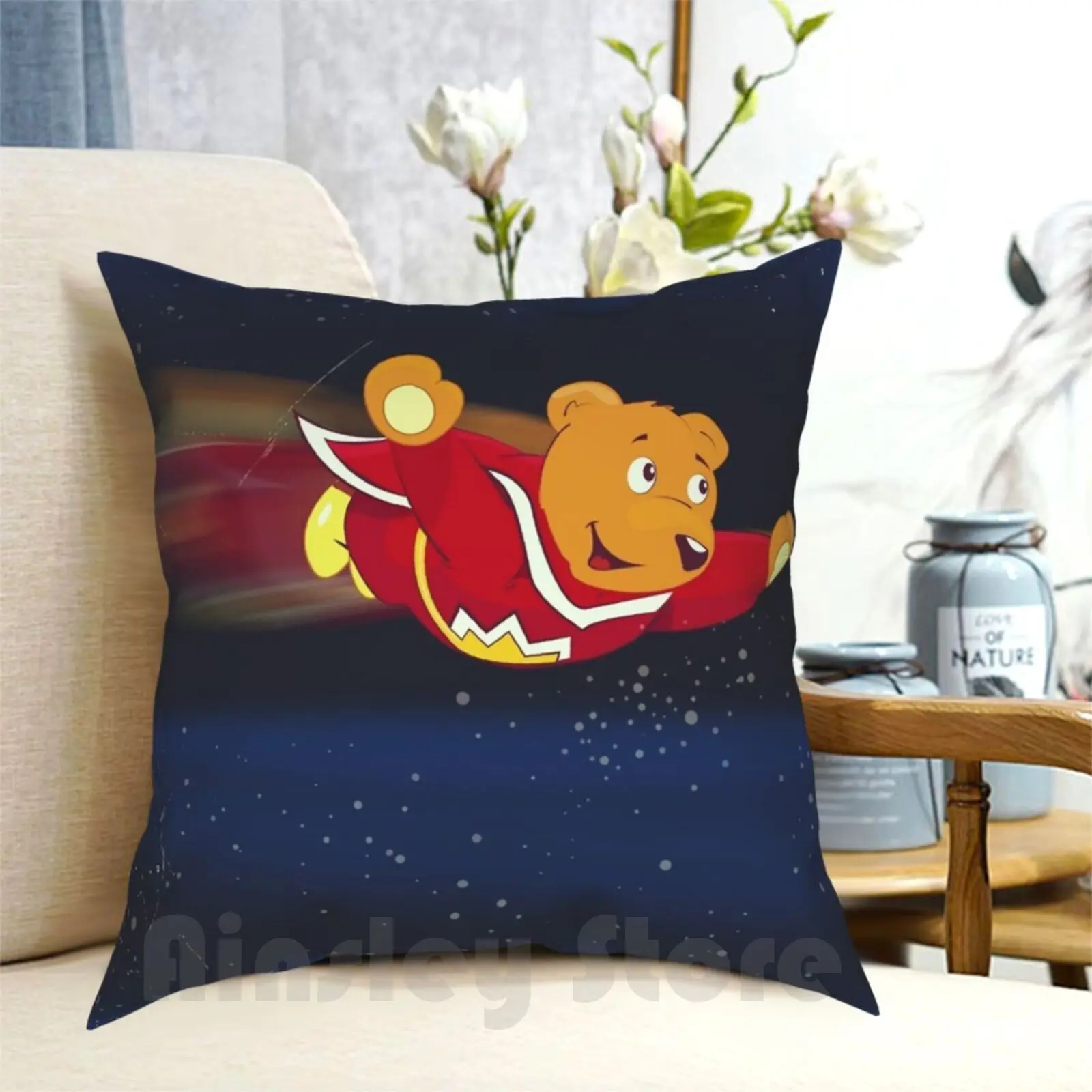 Superted Pillow Case Printed Home Soft DIY Pillow cover Graphic Design Superted Fan Art Teddy Bear Flying Superhero Hero