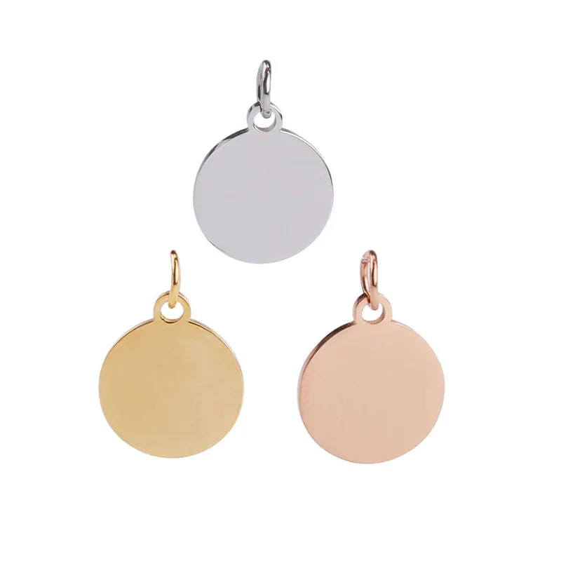 Fnixtar 20Pcs Stainless Steel Round Disc Charms Mirror Polished Stamping Blanks Charms For DIY Making Pendant Necklaces Keychain