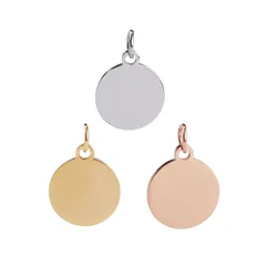 Fnixtar 20Pcs Stainless Steel Round Disc Charms Mirror Polished Stamping Blanks Charms For DIY Making Pendant Necklaces Keychain